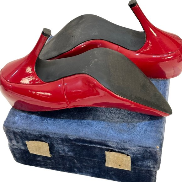 (9-215) Kelly & Kathie Red Patent Leather High Heel Pumps Size 7M - Picture 9 of 14